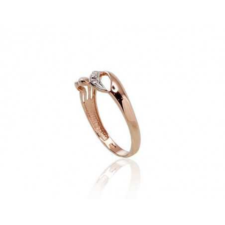 585° Gold ring, Stone: Zirkons , Type: Women, 1100460(Au-R+PRh-W)_CZ
