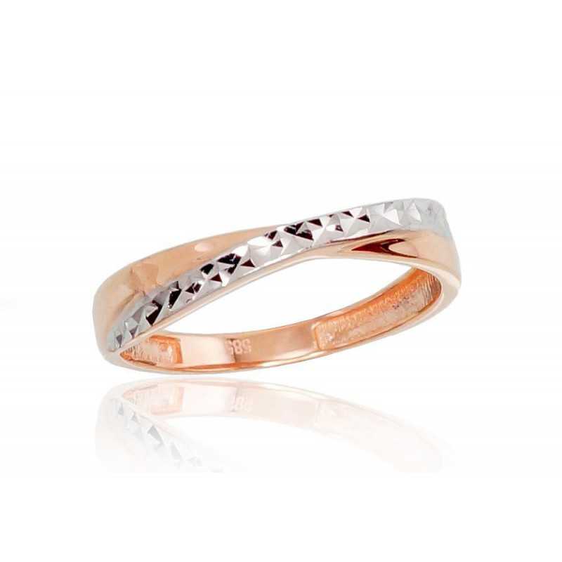 585° Gold ring, Stone: No stone, Type: Women, 1100473(Au-R+PRh-W)