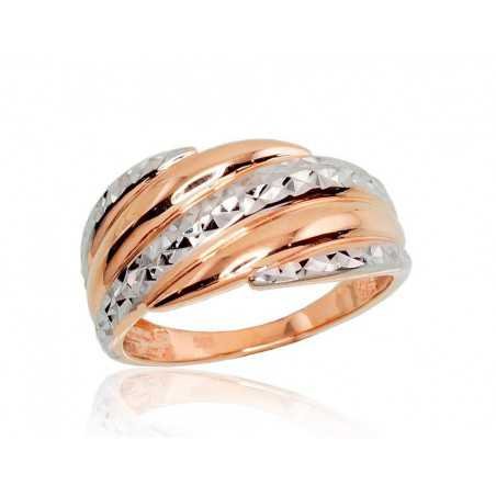 585° Gold ring, Stone: No stone, Type: Women, 1100477(Au-R+PRh-W)