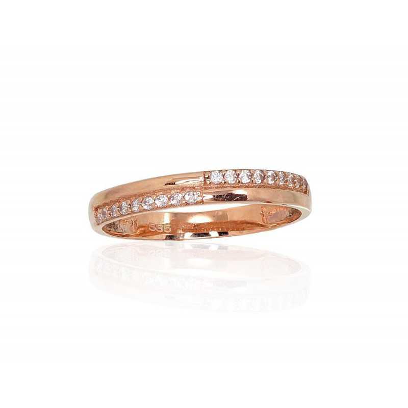 585° Gold ring, Stone: Zirkons , Type: Women, 1100492(Au-R)_CZ