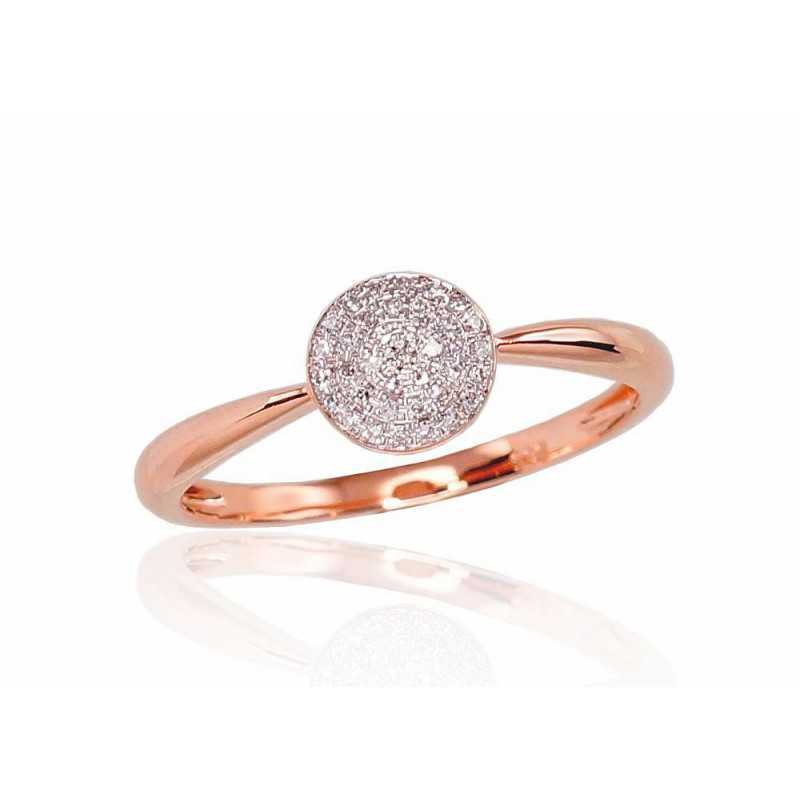 585° Gold ring, Stone: Diamonds, Type: With precious stones, 1100514(Au-R+PRh-W)_DI