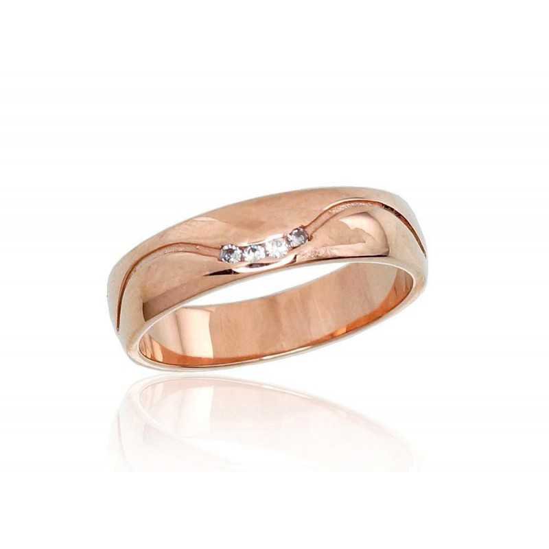 Gold wedding ring, Rose gold, 585°, Zirkons , 1100543(Au-R)_CZ