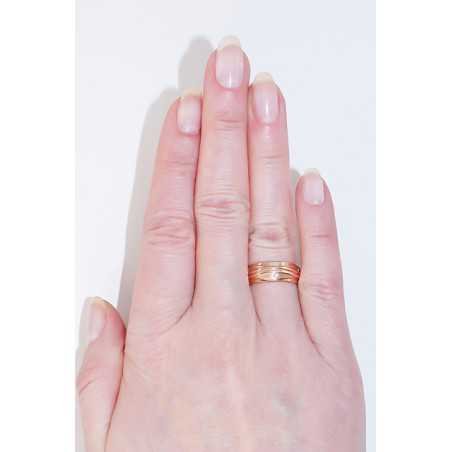 Gold wedding ring, Rose gold, 585°, Zirkons , 1100544(Au-R)_CZ