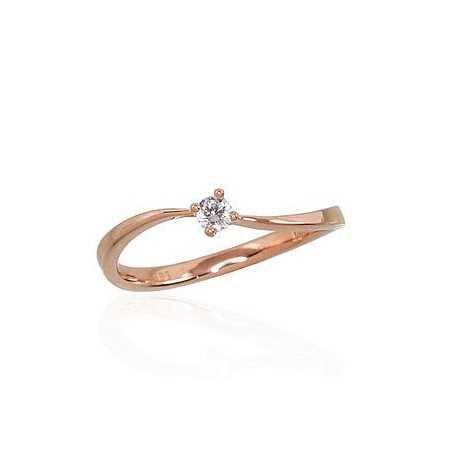 Gold ring, Rose gold, 585°, Diamonds, 1100555(Au-R)_DI