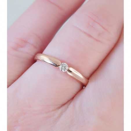Gold ring, Rose gold, 585°, Diamonds, 1100556(Au-R)_DI