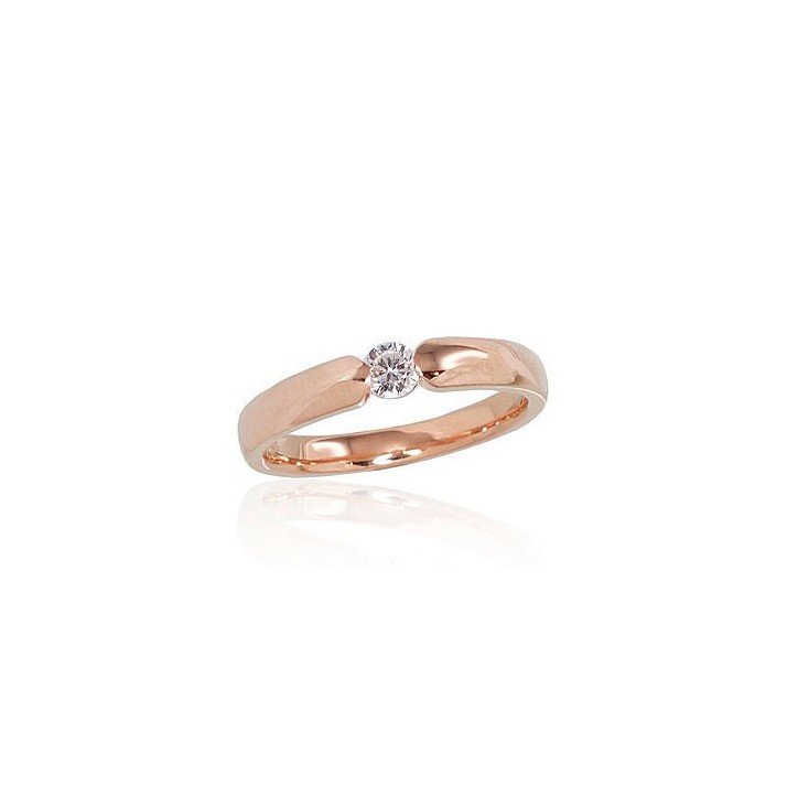 Gold ring, Rose gold, 585°, Diamonds, 1100557(Au-R)_DI