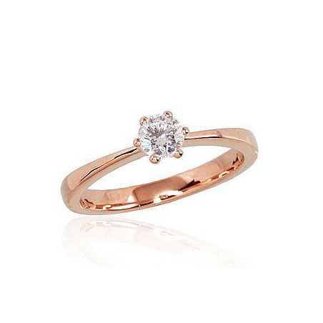 Gold ring, Rose gold, 585°, Diamonds, 1100561(Au-R)_DI