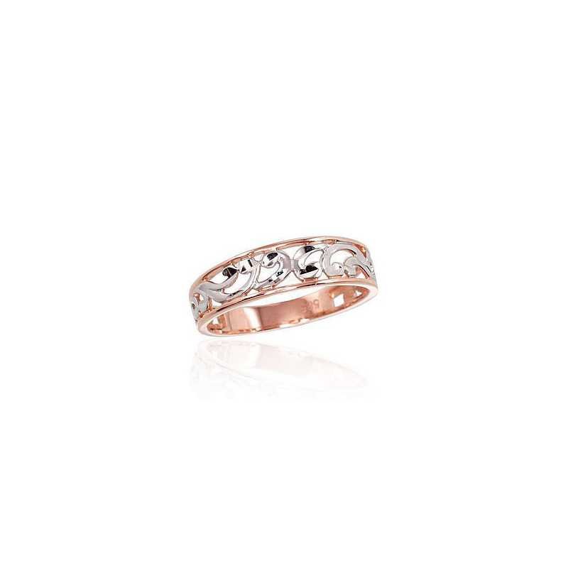 585° Gold ring, Stone: No stone, Type: Women, 1100568(Au-R+PRh-W)