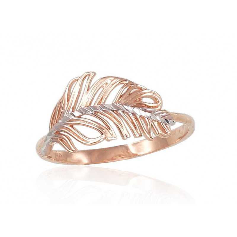 585° Gold ring, Stone: No stone, Type: Women, 1100643(Au-R+PRh-W)