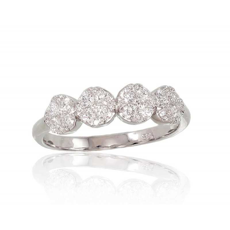 585° Gold ring, Stone: Diamonds, Type: With precious stones, 1100670(Au-W)_DI