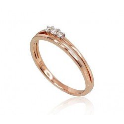 585° Gold ring, Stone: Diamonds, Type: With precious stones, 1100696(Au-R+PRh-W)_DI