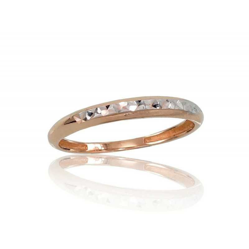 585° Gold ring, Stone: No stone, Type: Women, 1100709(Au-R+PRh-W)