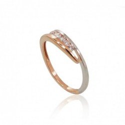 585° Gold ring, Stone: Zirkons , Type: Women, 1100785(Au-R+PRh-W)_CZ