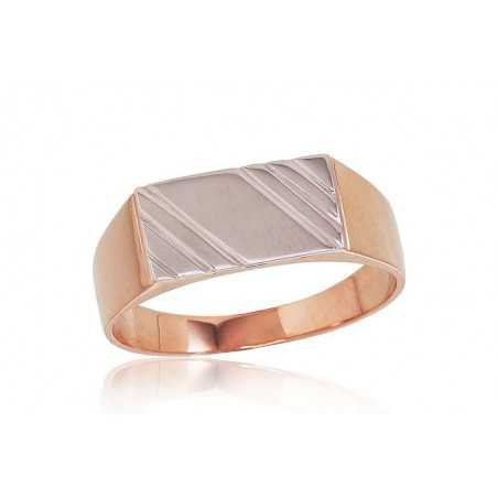 Gold ring, Rose gold, 585°, No stone, 1100806(Au-R+PRh-W)