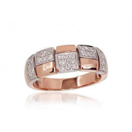 585° Gold ring, Stone: Diamonds, Type: With precious stones, 1100814(Au-R+Au-W)_DI