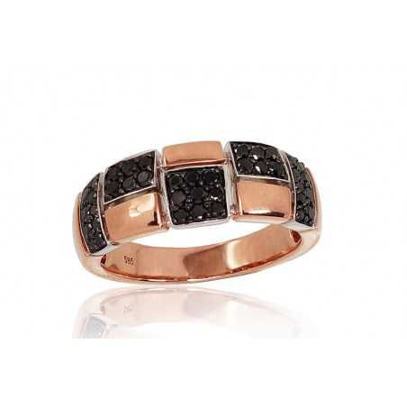 750° Золотое кольцо, Stone: Бриллианты, Type: С драгоценными камнями, 1100814(Au-R+Au-W)_DIBK