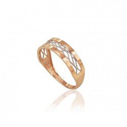 585° Gold ring, Stone: No stone, Type: Women, 1100818(Au-R+PRh-W)