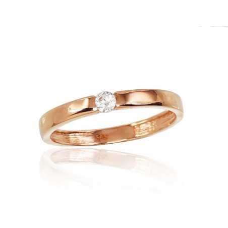 Gold ring, Rose gold, 585°, Zirkons , 1100823(Au-R)_CZ