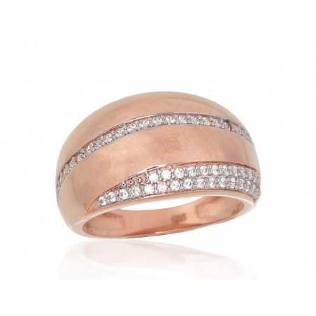 585° Gold ring, Stone: Zirkons , Type: Women, 1100843(Au-R+PRh-W)_CZ