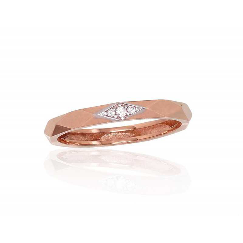 585° Gold ring, Stone: Zirkons , Type: Women, 1100874(Au-R+PRh-W)_CZ