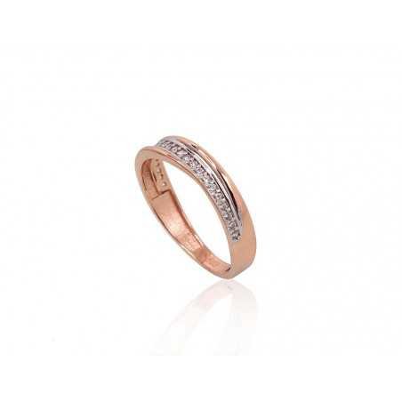 585° Gold ring, Stone: Zirkons , Type: Women, 1100877(Au-R+PRh-W)_CZ