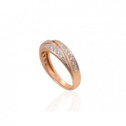 585° Gold ring, Stone: Diamonds, Type: With precious stones, 1100950(Au-R+PRh-W)_DI