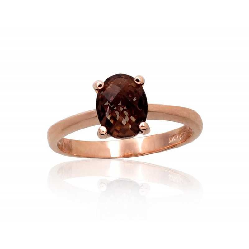 585° Gold ring, Stone: Smoky Quarz , Type: Women, 1100955(Au-R)_KZSM