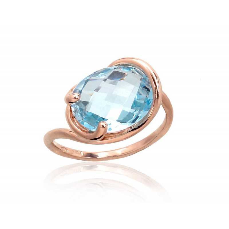 585° Gold ring, Stone: Sky Blue Topaz , Type: \"Alessandria\"  kolekcija, 1100958(Au-R)_TZLB