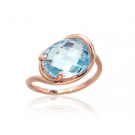 585° Gold ring, Stone: Sky Blue Topaz , Type: \"Alessandria\"  kolekcija, 1100958(Au-R)_TZLB