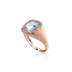 585° Gold ring, Stone: Zirkons , Sky Blue Topaz , Type: Women, 1100963(Au-R)_CZ+TZLB