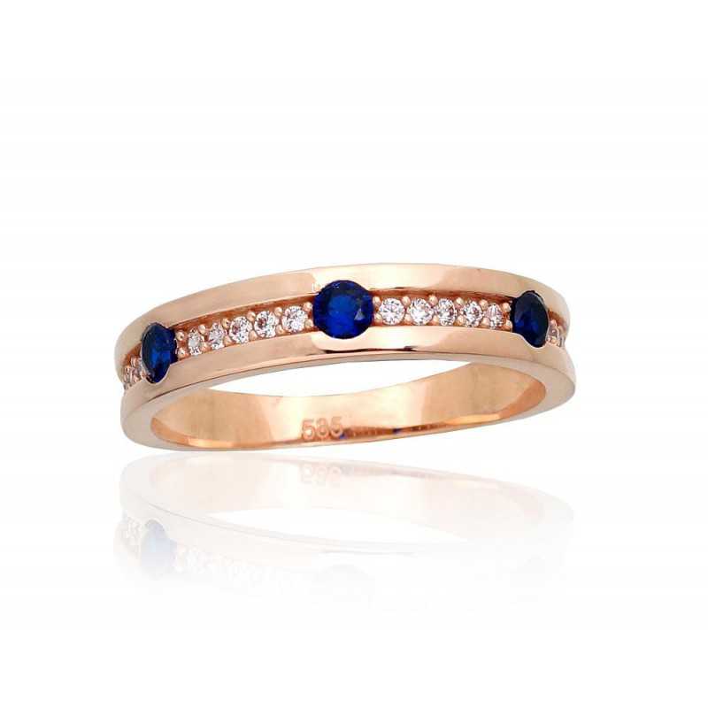 585° Gold ring, Stone: Zirkons , Type: Women, 1100969(Au-R)_CZ+CZ-B