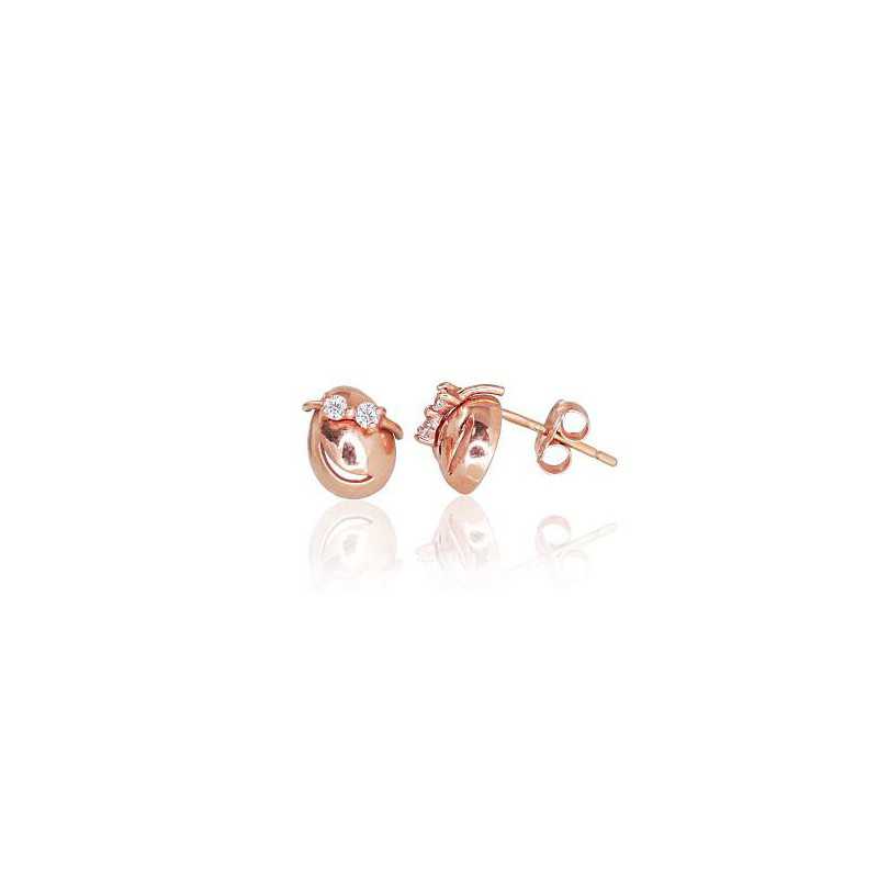 Gold classic studs earrings, 585°, Zirkons , 1200030(Au-R)_CZ