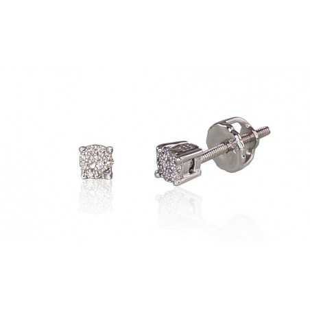 Gold screw studs earrings, 585°, Diamonds, 1200452(Au-W)_DI
