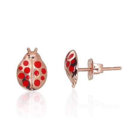 Gold classic studs earrings, 585°, Jewelery enamel , 1200962(Au-R)_ML-R