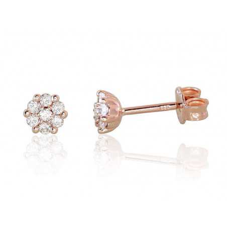 Gold classic studs earrings, 585°, Diamonds, 1201009(Au-R)_DI