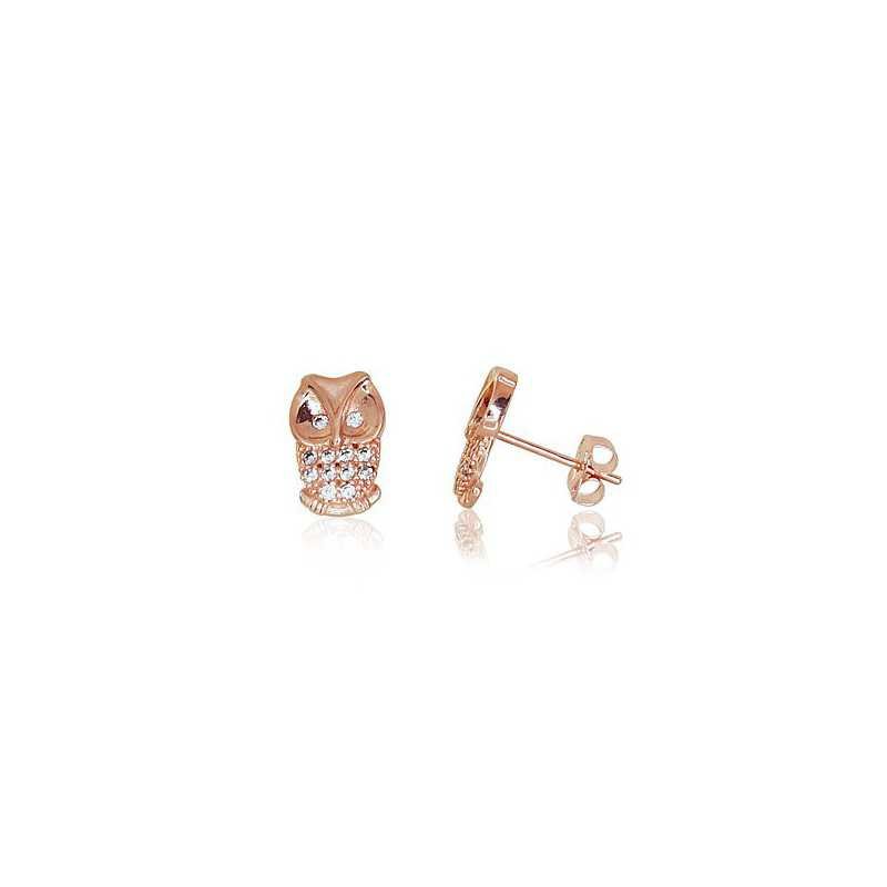Gold classic studs earrings, 585°, Zirkons , 1201041(Au-R)_CZ