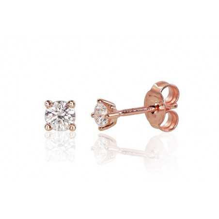 Gold classic studs earrings, 585°, Diamonds, 1201074(Au-R)_DI