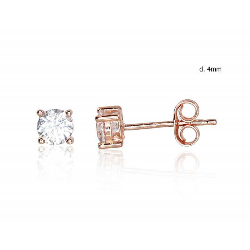 Gold classic studs earrings, 585°, Zirkons , 1201188(Au-R)_CZ