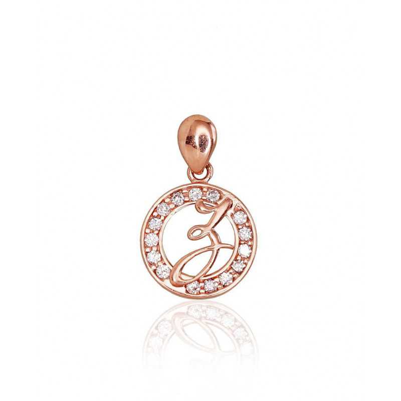 Gold pendant, 585°, Rose gold, Zirkons , 1300143(Au-R)_CZ