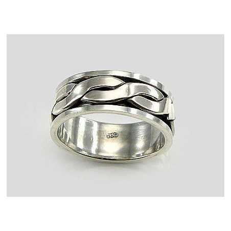 925° Genuine Sterling Silver ring, Stone: No stone, Type: For men, 2100017(POx-Bk)