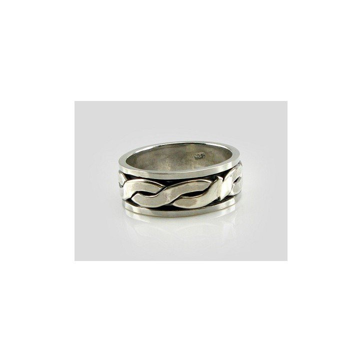 925° Genuine Sterling Silver ring, Stone: No stone, Type: For men, 2100017(POx-Bk)