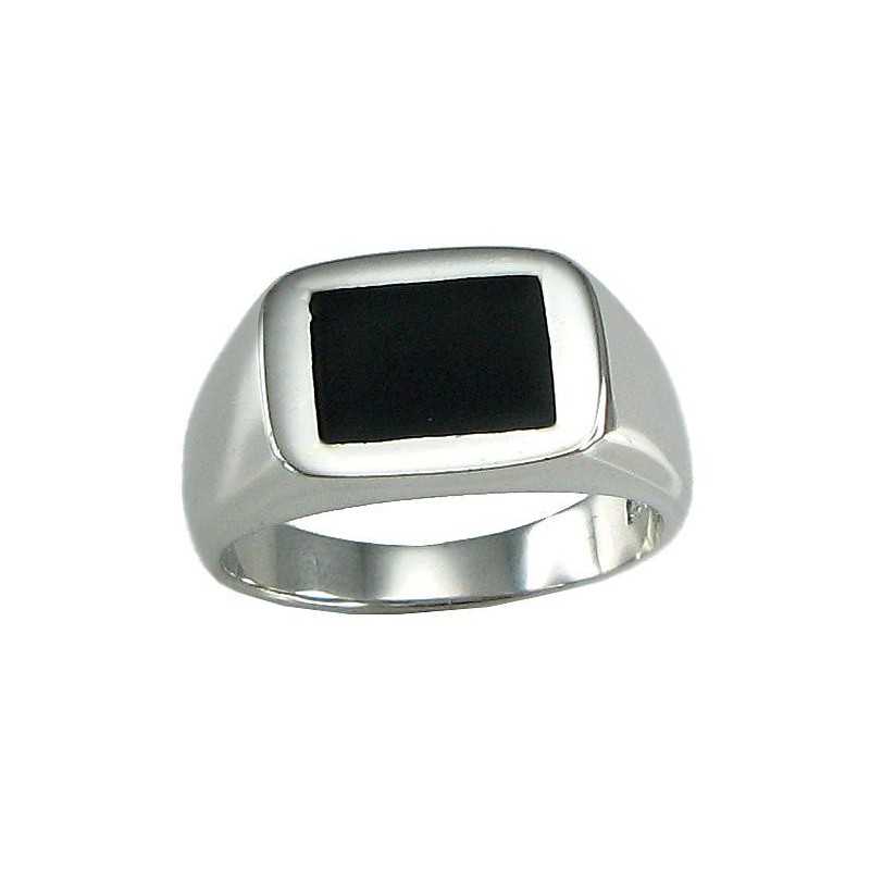 925° Genuine Sterling Silver ring, Stone: Onix , Type:  2100127(PRh-Gr)_ON