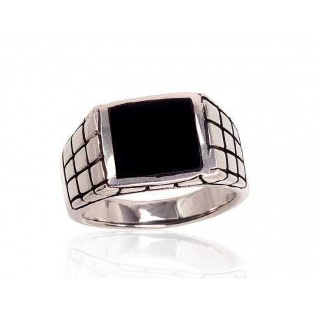 925° Genuine Sterling Silver ring, Stone: Onix , Type:  2100262(POx-Bk)_ON
