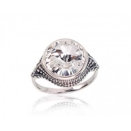 925° Genuine Sterling Silver ring, Stone: Swarovski crystals , Type: Women, 2100666(POx-Bk)_SV