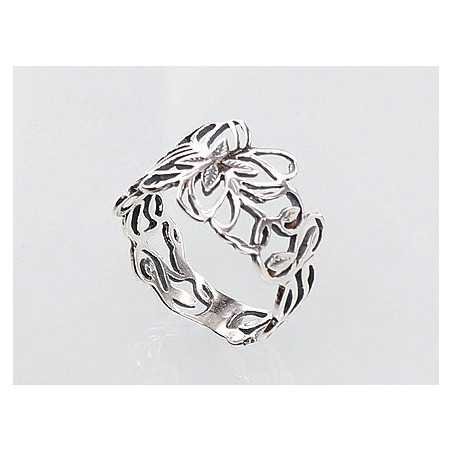 925° Genuine Sterling Silver ring, Stone: No stone, Type: Women, 2100668(POx-Bk)