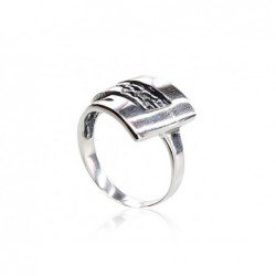 925° Genuine Sterling Silver ring, Stone: No stone, Type: Women, 2100672(POx-Bk)