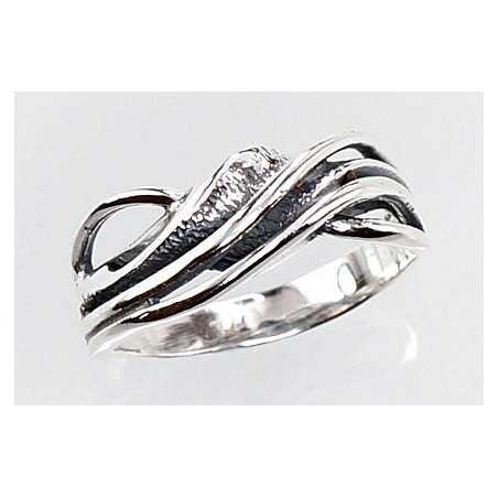925° Genuine Sterling Silver ring, Stone: No stone, Type: Women, 2100674(POx-Bk)