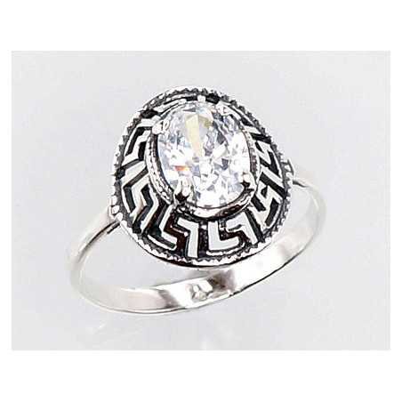 925° Genuine Sterling Silver ring, Stone: Zirkons , Type: Women, 2100676(POx-Bk)_CZ