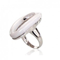 925° Genuine Sterling Silver ring, Stone: Zirkons , Jewelery ceramics , Type: Women, 2100750(PRh-Gr)_CZ+CM-W
