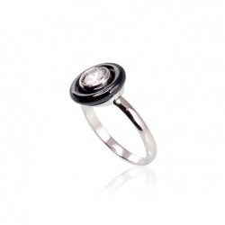 925° Genuine Sterling Silver ring, Stone: Zirkons , Jewelery ceramics , Type: Women, 2100783(PRh-Gr)_CZ+CM-BK